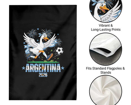 Funny Argentina Soccer Goose Garden Flag Football Fan Graphic