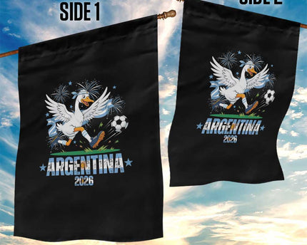 Funny Argentina Soccer Goose Garden Flag Football Fan Graphic