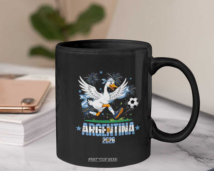 Funny Argentina Soccer Goose Coffee Mug Football Fan Graphic