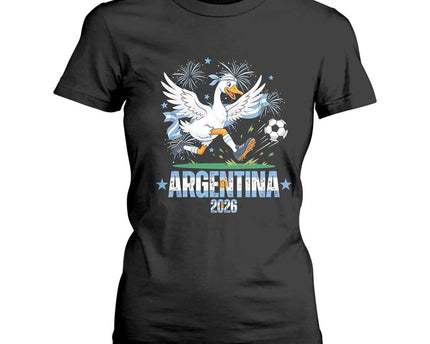 Funny Argentina Soccer Goose T-Shirt For Women Football Fan Graphic