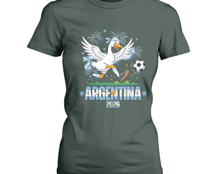 Funny Argentina Soccer Goose T-Shirt For Women Football Fan Graphic