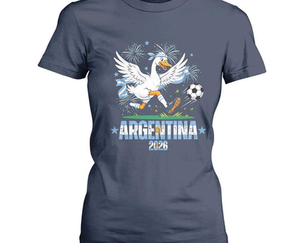 Funny Argentina Soccer Goose T-Shirt For Women Football Fan Graphic