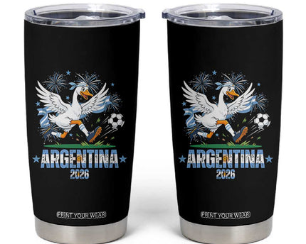 Funny Argentina Soccer Goose Tumbler Cup Football Fan Graphic