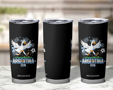 Funny Argentina Soccer Goose Tumbler Cup Football Fan Graphic