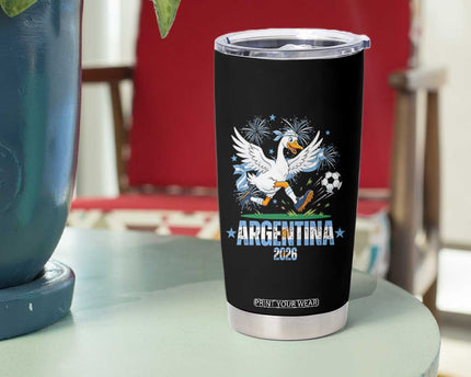 Funny Argentina Soccer Goose Tumbler Cup Football Fan Graphic