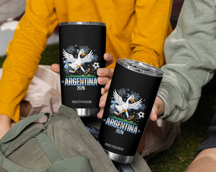 Funny Argentina Soccer Goose Tumbler Cup Football Fan Graphic