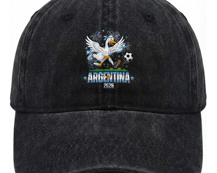Funny Argentina Soccer Goose Washed Cotton Baseball Cap Football Fan Graphic