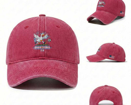 Funny Argentina Soccer Goose Washed Cotton Baseball Cap Football Fan Graphic