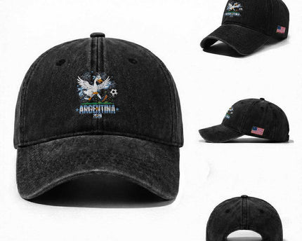 Funny Argentina Soccer Goose Washed Cotton Baseball Cap Football Fan Graphic