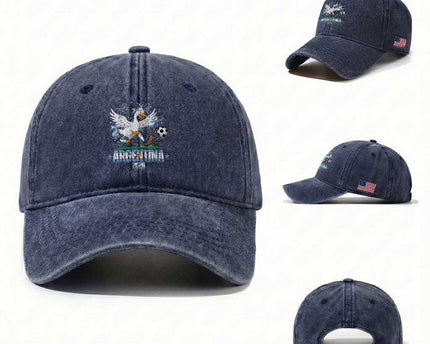 Funny Argentina Soccer Goose Washed Cotton Baseball Cap Football Fan Graphic