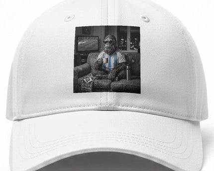 Funny Bigfoot Watching Soccer Baseball Cap Argentina Futbol Fan