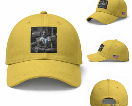 Funny Bigfoot Watching Soccer Baseball Cap Argentina Futbol Fan