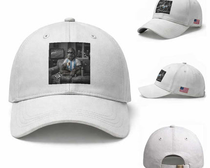Funny Bigfoot Watching Soccer Baseball Cap Argentina Futbol Fan