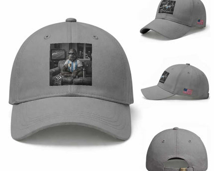 Funny Bigfoot Watching Soccer Baseball Cap Argentina Futbol Fan