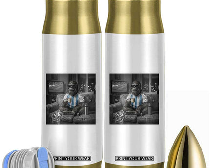 Funny Bigfoot Watching Soccer Bullet Tumbler Argentina Futbol Fan
