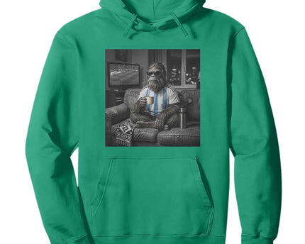 Funny Bigfoot Watching Soccer Hoodie Argentina Futbol Fan