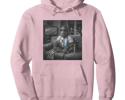 Funny Bigfoot Watching Soccer Hoodie Argentina Futbol Fan