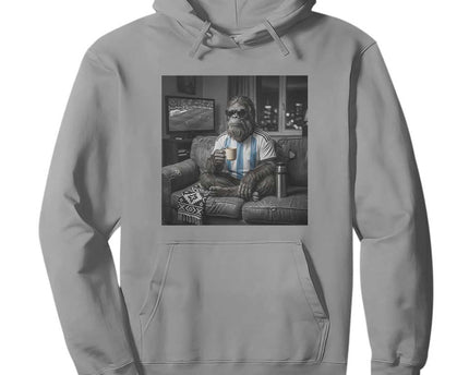 Funny Bigfoot Watching Soccer Hoodie Argentina Futbol Fan