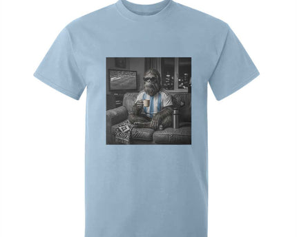 Funny Bigfoot Watching Soccer T-Shirt For Kid Argentina Futbol Fan