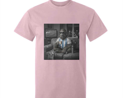Funny Bigfoot Watching Soccer T-Shirt For Kid Argentina Futbol Fan