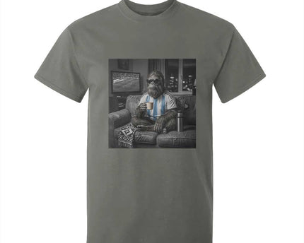 Funny Bigfoot Watching Soccer T-Shirt For Kid Argentina Futbol Fan
