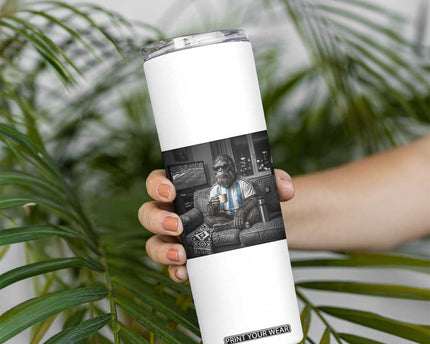 Funny Bigfoot Watching Soccer Skinny Tumbler Argentina Futbol Fan