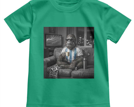 Funny Bigfoot Watching Soccer Toddler T-Shirt Argentina Futbol Fan