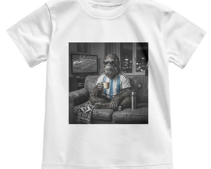 Funny Bigfoot Watching Soccer Toddler T-Shirt Argentina Futbol Fan