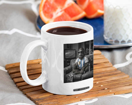 Funny Bigfoot Watching Soccer Coffee Mug Argentina Futbol Fan