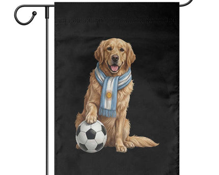 Golden Retriever Soccer Fan Garden Flag Argentina Football Pride