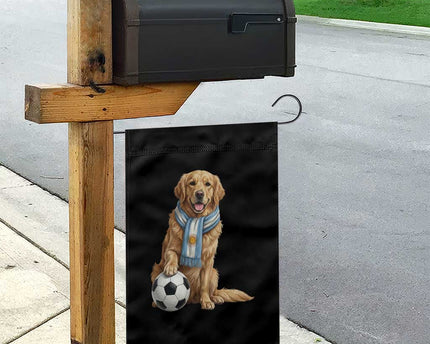 Golden Retriever Soccer Fan Garden Flag Argentina Football Pride