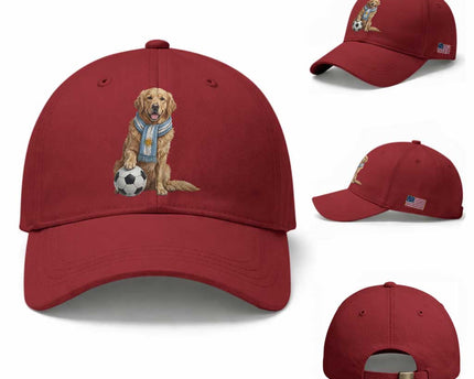 Golden Retriever Soccer Fan Baseball Cap Argentina Football Pride