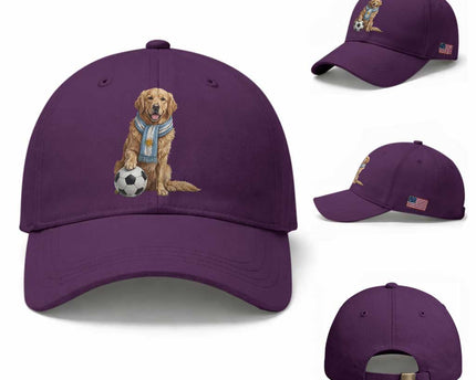 Golden Retriever Soccer Fan Baseball Cap Argentina Football Pride