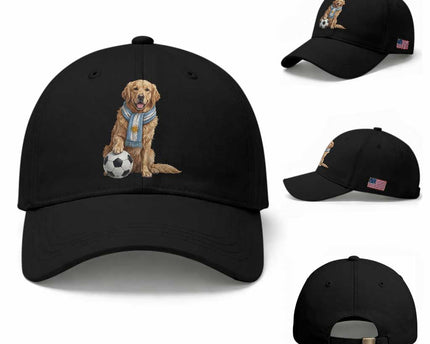 Golden Retriever Soccer Fan Baseball Cap Argentina Football Pride