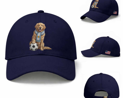Golden Retriever Soccer Fan Baseball Cap Argentina Football Pride