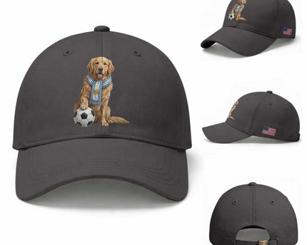 Golden Retriever Soccer Fan Baseball Cap Argentina Football Pride