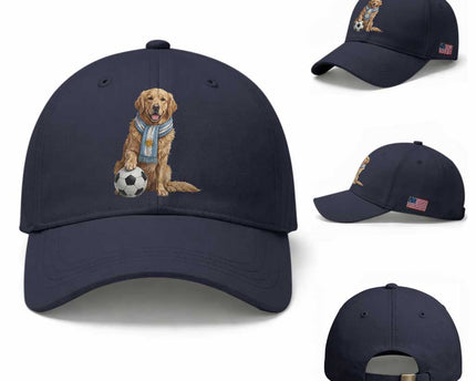 Golden Retriever Soccer Fan Baseball Cap Argentina Football Pride