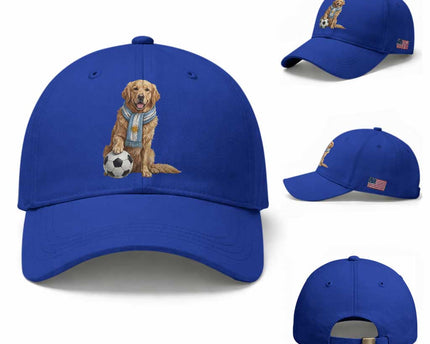 Golden Retriever Soccer Fan Baseball Cap Argentina Football Pride
