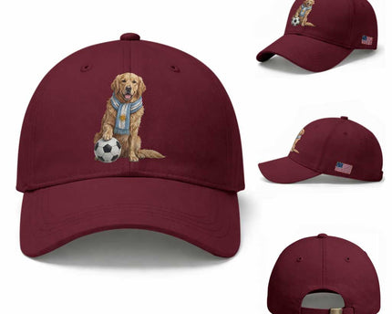 Golden Retriever Soccer Fan Baseball Cap Argentina Football Pride