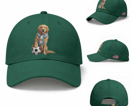 Golden Retriever Soccer Fan Baseball Cap Argentina Football Pride