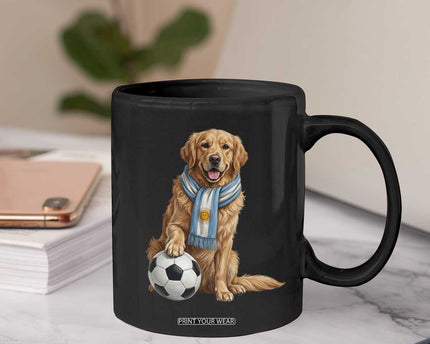 Golden Retriever Soccer Fan Coffee Mug Argentina Football Pride