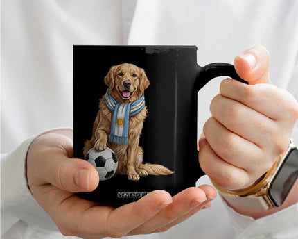 Golden Retriever Soccer Fan Coffee Mug Argentina Football Pride