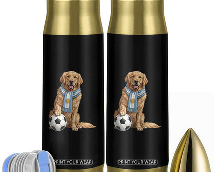 Golden Retriever Soccer Fan Bullet Tumbler Argentina Football Pride
