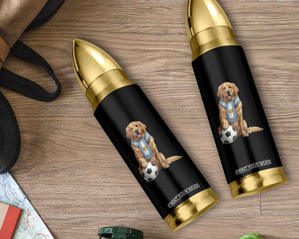Golden Retriever Soccer Fan Bullet Tumbler Argentina Football Pride