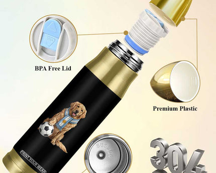 Golden Retriever Soccer Fan Bullet Tumbler Argentina Football Pride