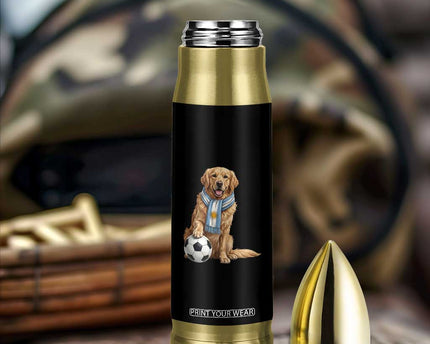 Golden Retriever Soccer Fan Bullet Tumbler Argentina Football Pride