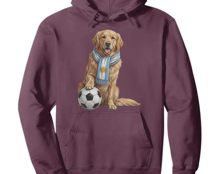 Golden Retriever Soccer Fan Hoodie Argentina Football Pride