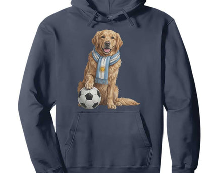 Golden Retriever Soccer Fan Hoodie Argentina Football Pride