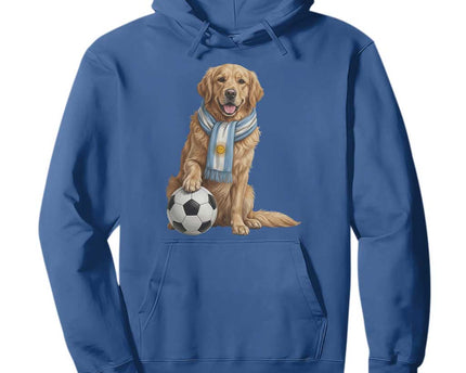 Golden Retriever Soccer Fan Hoodie Argentina Football Pride