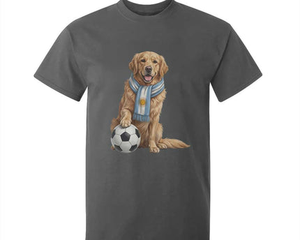 Golden Retriever Soccer Fan T-Shirt For Kid Argentina Football Pride